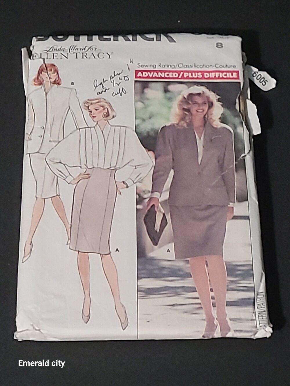Vtg Butterick 1970s Jacket, Skirt, & Blouse Set Sewing Pattern #6005 Size 8